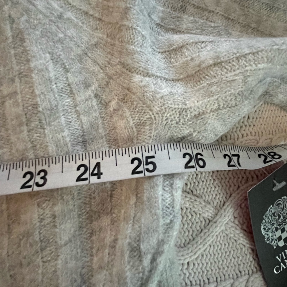 Vince Camuto Women's V-Neck Ribbed Sweater Lightweight Heather Gray - Picture 15 of 16